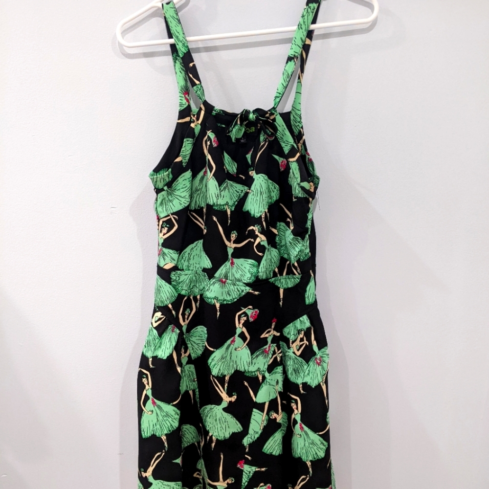 Ballerina print halter dress